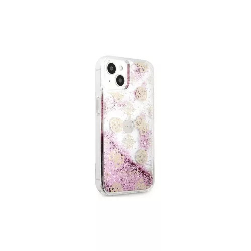 Guess GUHCP13SLGPEPI kemény tok iPhone 13 mini 5,4" készülékhez Peony Liquid Glitter rózsaszín