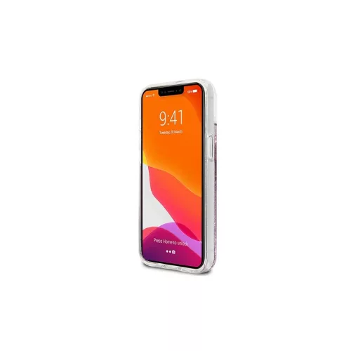Guess GUHCP13SLGPEPI kemény tok iPhone 13 mini 5,4" készülékhez Peony Liquid Glitter rózsaszín