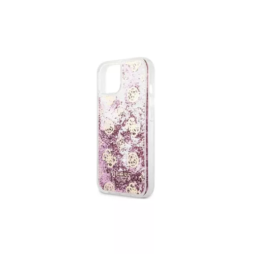 Guess GUHCP13SLGPEPI kemény tok iPhone 13 mini 5,4" készülékhez Peony Liquid Glitter rózsaszín