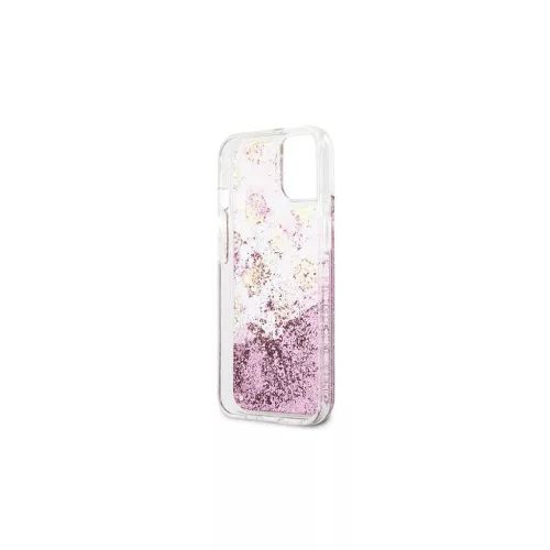 Guess GUHCP13SLGPEPI kemény tok iPhone 13 mini 5,4" készülékhez Peony Liquid Glitter rózsaszín