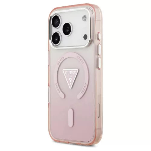 Guess IML Gradient Triangle Logo MagSafe tok iPhone 17 Pro készülékhez rózsaszín