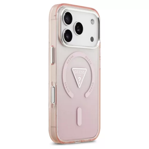 Guess IML Gradient Triangle Logo MagSafe tok iPhone 17 Pro készülékhez rózsaszín