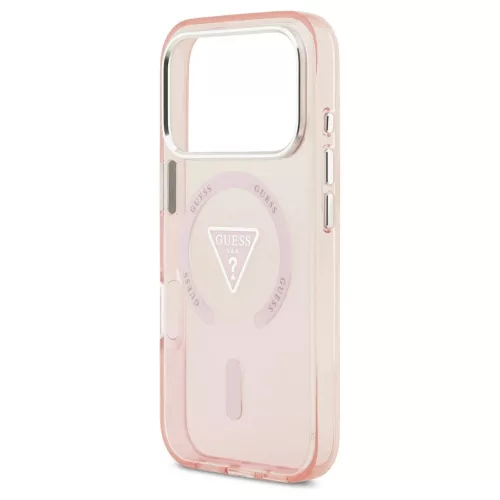 Guess IML Gradient Triangle Logo MagSafe tok iPhone 17 Pro készülékhez rózsaszín