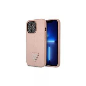   Guess GUHCP13LPSATLP iPhone 13 Pro / 13 6,1" készülékhez kemény tok SaffianoTriangle Logo rózsaszín
