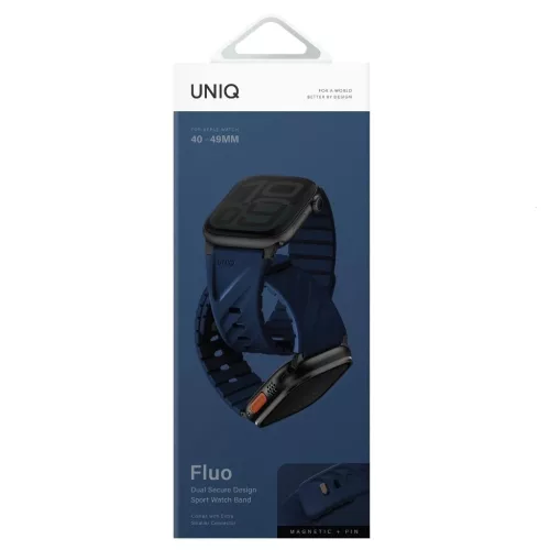Szíj UNIQ Fluo Apple Watch készülékhez 49/46/45/44/42/41/40mm Magnetic kék