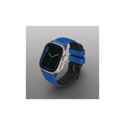 UNIQ Linus Strap Apple Watch Series 1-8/SE/SE2/SE3/Ultra1/2/3 42/44/45/49mm készülékhez szíj Airosoft Silicone kék