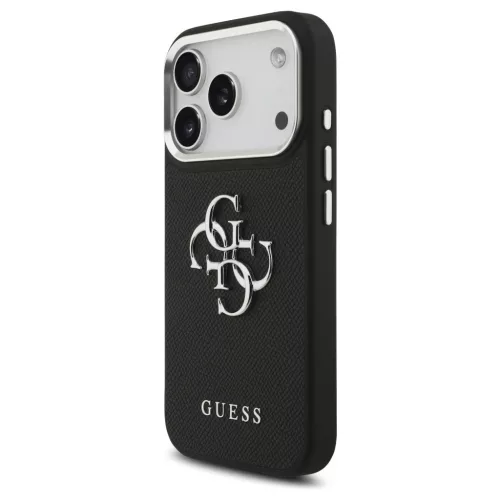 Guess Grained Big 4G Classic Logo tok iPhone 17 Pro készülékhez fekete
