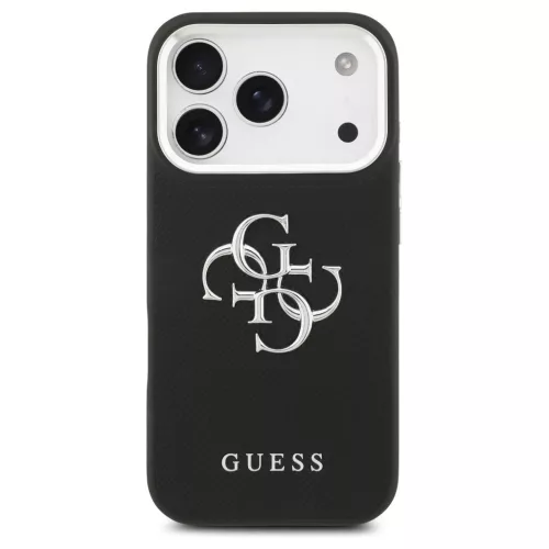 Guess Grained Big 4G Classic Logo tok iPhone 17 Pro készülékhez fekete
