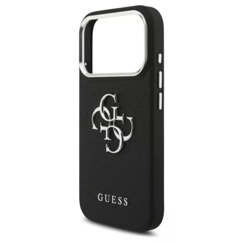 Guess Grained Big 4G Classic Logo tok iPhone 17 Pro készülékhez fekete