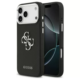   Guess tok Grained Big 4G Classic Logo iPhone 17 Pro Max készülékhez fekete