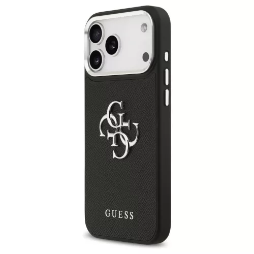 Guess tok Grained Big 4G Classic Logo iPhone 17 Pro Max készülékhez fekete