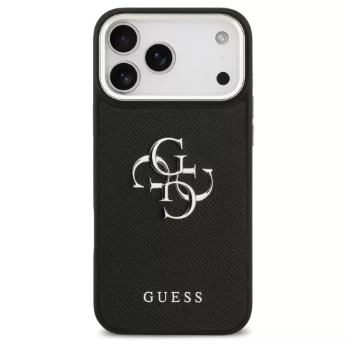 Guess tok Grained Big 4G Classic Logo iPhone 17 Pro Max készülékhez fekete
