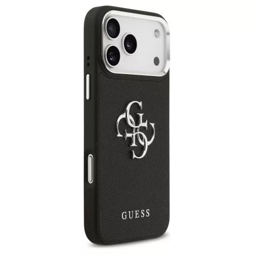 Guess tok Grained Big 4G Classic Logo iPhone 17 Pro Max készülékhez fekete