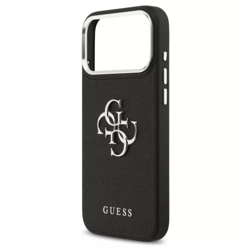 Guess tok Grained Big 4G Classic Logo iPhone 17 Pro Max készülékhez fekete