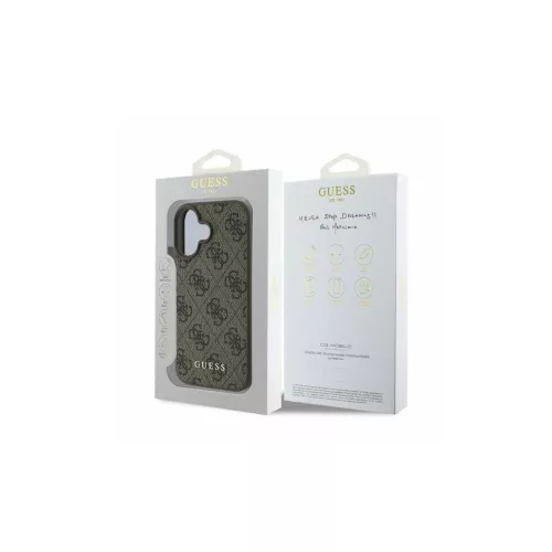 Guess GUHCP16SG4GFBR iPhone 16 6.1" készülékhez keménytok 4G Classic barna