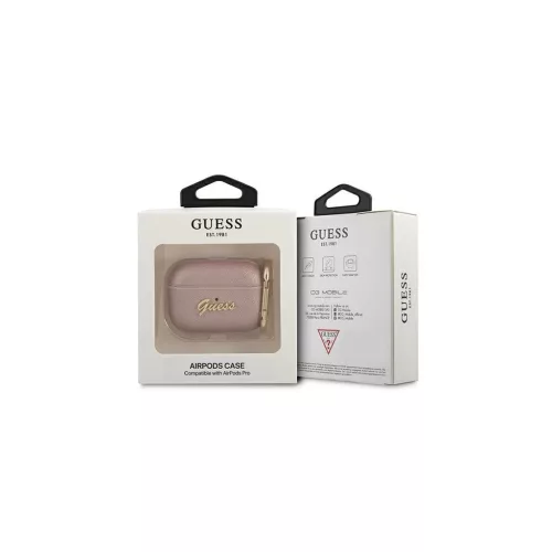 Guess GUAPSASMP AirPods Pro készülékhez tok rózsaszín Saffiano Script Metal Collection