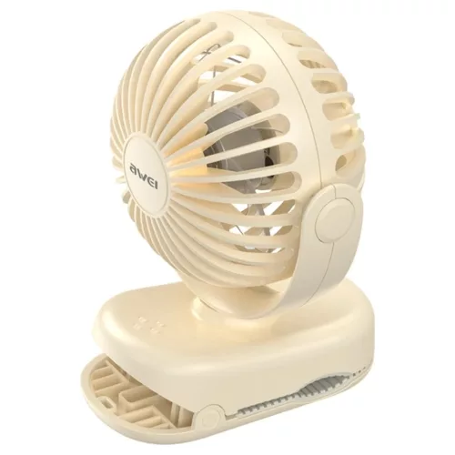 Mini asztali ventilátor AWEI F45 klipszes 1200mAh fehér