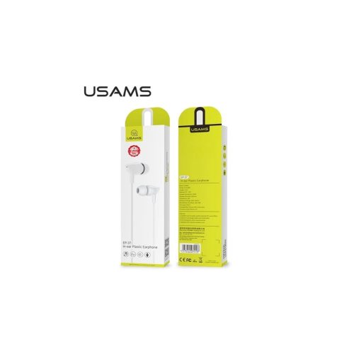 USAMS sztereó fejhallgató EP-37 3.5mm fehér HSEP3702
