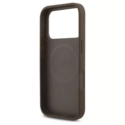 Guess 4G Strap Triangle Logo MagSafe tok iPhone 17 Pro készülékhez barna