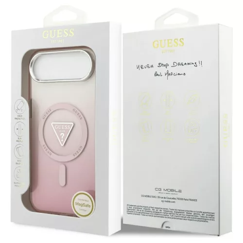 Guess IML Gradient Triangle Logo MagSafe tok iPhone Air készülékhez rózsaszín