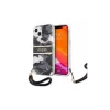Guess GUHCP13MKCABBK iPhone 13 / 14 / 15 6,1" keménytok készülékhez Camo Strap Collection fekete