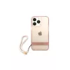 Guess GUHCP13XHTSGSP iPhone 13 Pro Max 6,7 készülékhez kemény tok Translucent Stap rózsaszín