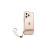 Guess GUHCP13XHTSGSP iPhone 13 Pro Max 6,7 készülékhez kemény tok Translucent Stap rózsaszín