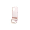 Guess GUHCP13XHTSGSP iPhone 13 Pro Max 6,7 készülékhez kemény tok Translucent Stap rózsaszín