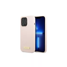   Guess GUHMP13LSPLP iPhone 13 Pro / 13 6,1" készülékhez kemény tok Silicone Logo Plate MagSafe rózsaszín