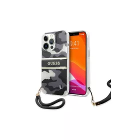   Guess GUHCP13XKCABBK iPhone 13 Pro Max 6,7" készülékhez keménytok Camo Strap Collection fekete