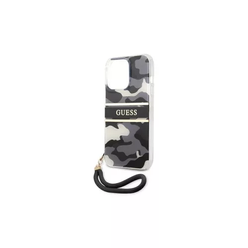 Guess GUHCP13XKCABBK iPhone 13 Pro Max 6,7" készülékhez keménytok Camo Strap Collection fekete