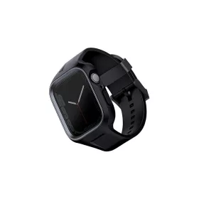   UNIQ Monos Strap 2in1 Apple Watch pánt + tok Apple Watch Series 4/5/6/7/8/SE/SE2/SE3 44/45mm készülékhez éjfélfekete