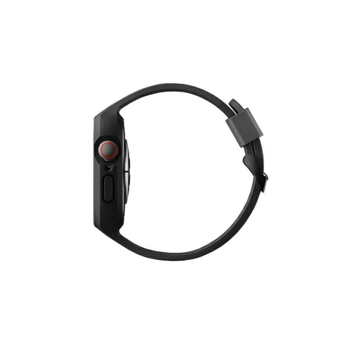UNIQ Monos Strap 2in1 Apple Watch pánt + tok Apple Watch Series 4/5/6/7/8/SE/SE2/SE3 44/45mm készülékhez éjfélfekete