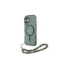 Guess GUHMP16SHGCRELSA iPhone 16 6.1 készülékhez kemény tok IML Glitter With Pearl Strap MagSafe zöld