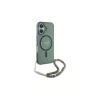 Guess GUHMP16SHGCRELSA iPhone 16 6.1 készülékhez kemény tok IML Glitter With Pearl Strap MagSafe zöld
