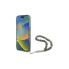 Guess GUHMP16SHGCRELSA iPhone 16 6.1 készülékhez kemény tok IML Glitter With Pearl Strap MagSafe zöld