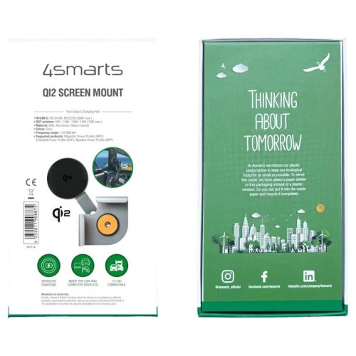 Mágneses tartó 4smarts Screen Mount Qi2 monitor tartó okostelefonhoz szürke