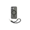 Guess GUHMP16SHGCRELSK iPhone 16 6.1" készülékhez kemény tok IML Glitter With Pearl Strap MagSafe fekete