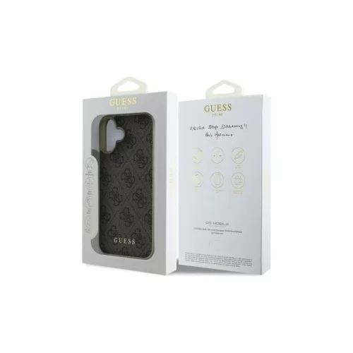 Guess GUHCP16SGF4GBR iPhone 16 6.1" keménytok készülékhez – 4G Charms Collection, barna