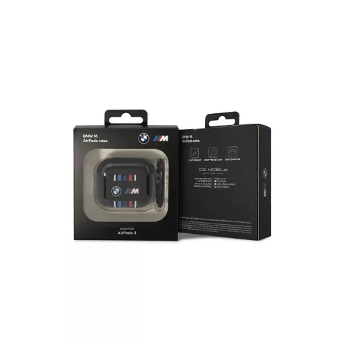 BMW BMA322SWTK AirPods 3 gen készülékhez tok Multiple Colored Lines fekete