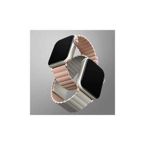 UNIQ Revix Strap Apple Watch Series 1-8/SE/SE2/SE3 készülékhez 38/40/41mm Reversible Magnetic rózsaszín-bézs