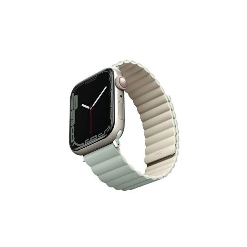 UNIQ Revix szíj Apple Watch Series 1-8/SE/SE2/SE3 38/40/41mm készülékhez fordítható mágneses zöld-bézs