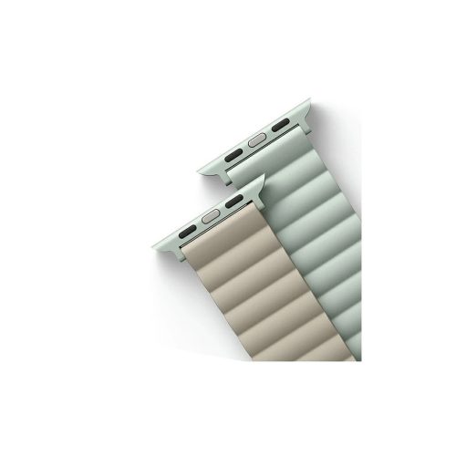 UNIQ Revix szíj Apple Watch Series 1-8/SE/SE2/SE3 38/40/41mm készülékhez fordítható mágneses zöld-bézs