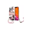 Guess GUHCP13XKCABPI iPhone 13 Pro Max 6,7" készülékhez keménytok Camo Strap Collection rózsaszín