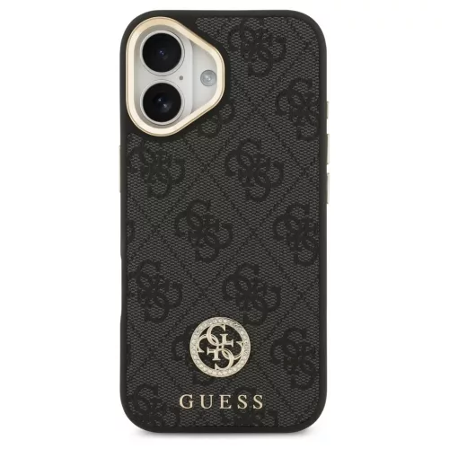 Guess 4G Strass Logo & Big Strap Metal Buttons MagSafe tok iPhone 17 készülékhez fekete