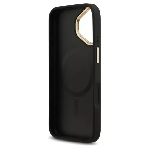 Guess 4G Strass Logo & Big Strap Metal Buttons MagSafe tok iPhone 17 készülékhez fekete