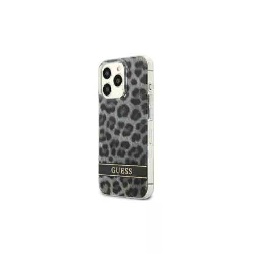 Guess GUHCP13LHSLEOK iPhone 13 Pro / 13 6,1" készülékhez kemény tok Leopard szürke