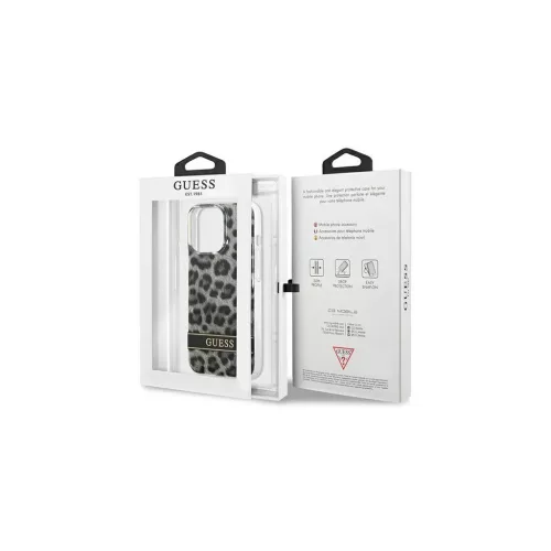Guess GUHCP13LHSLEOK iPhone 13 Pro / 13 6,1" készülékhez kemény tok Leopard szürke