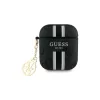 Guess GUA2P4RPSK AirPods 1/2 tok AirPods 1/2 készülékhez 4G Printed Stripes Charm fekete