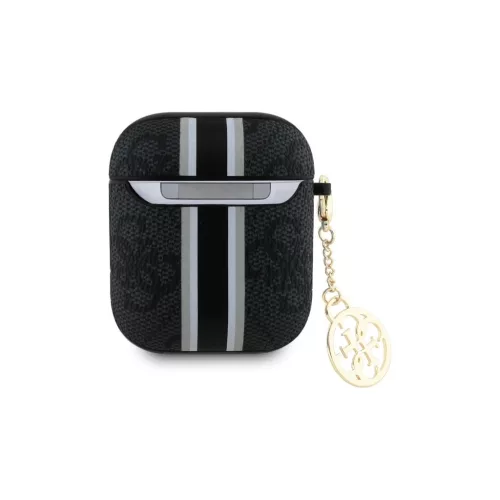 Guess GUA2P4RPSK AirPods 1/2 tok AirPods 1/2 készülékhez 4G Printed Stripes Charm fekete